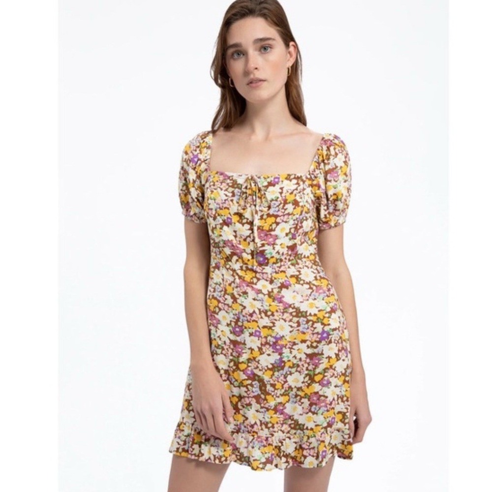 Sanctuary Women's Fresh Breeze Floral Dress Ruffle Puff Sleeve Size 12 New‎ $139